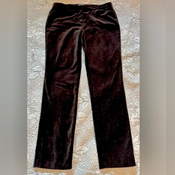 BROOKS BROTHERS 346 Natalie Fit Women’s Black Velvet Straight Leg Slacks Sz 8 - Picture 2 of 11